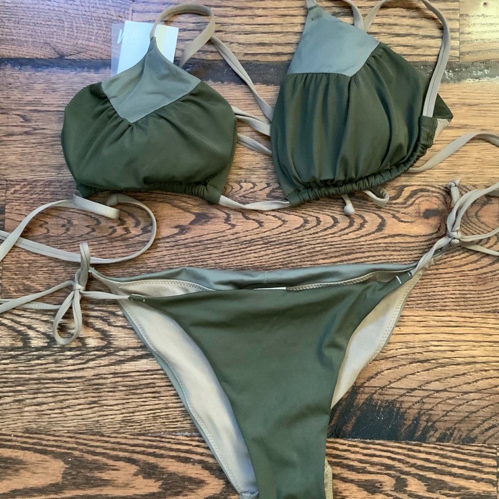 H&M green bathing suit